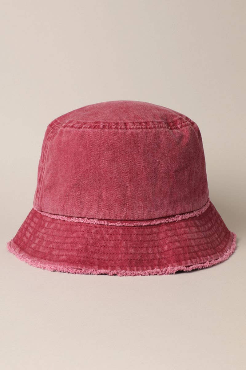 Frayed Canvas Cotton Denim Bucket Hat