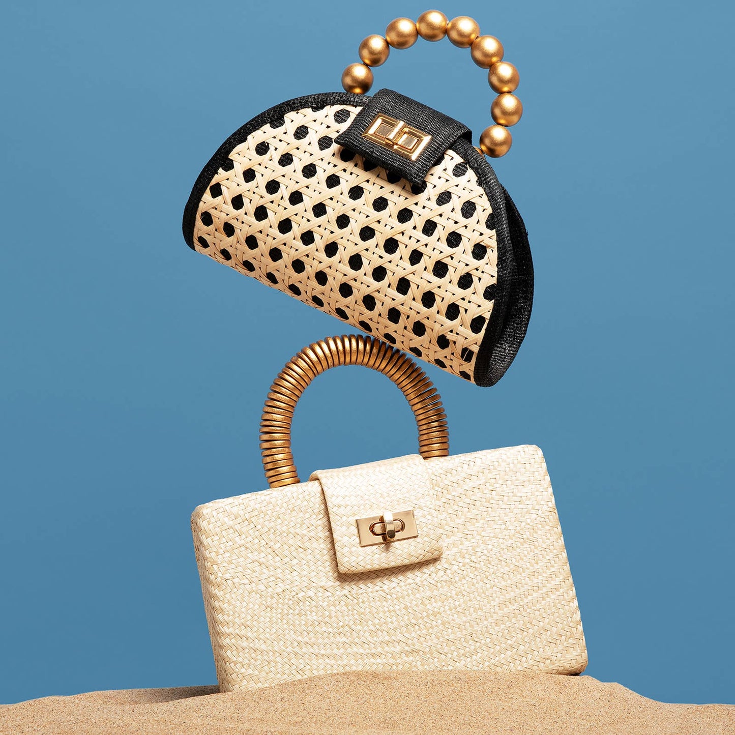 Cream & Gold Clutch | Holiday Party Bag | Spa & Resort Style