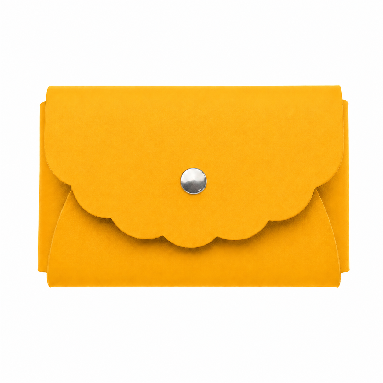 Scallop Bonded Leather Card Holder, Accessory Case