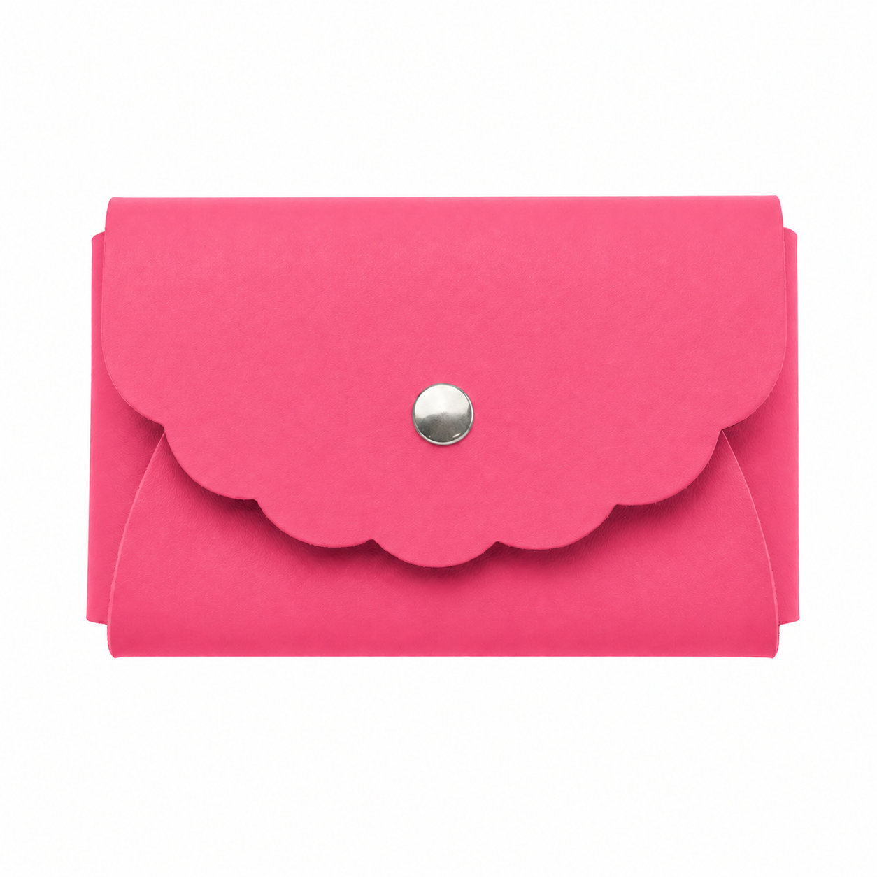 Scallop Bonded Leather Card Holder, Accessory Case