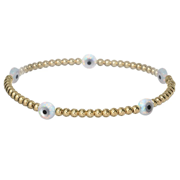 "BTY EVIL EYE"  Opal Charm Bracelet