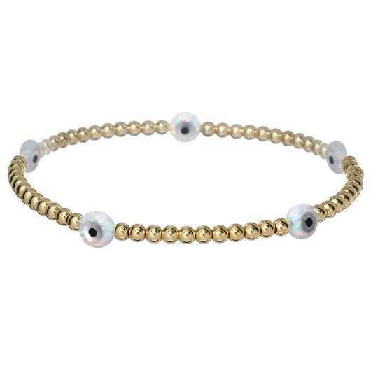 "BTY EVIL EYE"  Opal Charm Bracelet