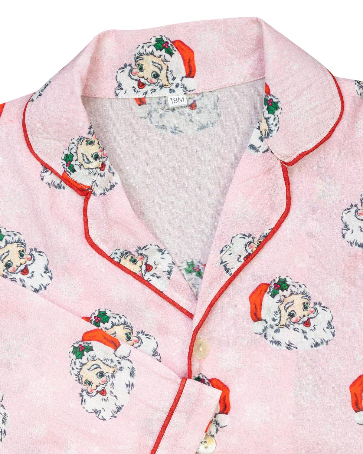 Children's Vintage Santa Pajama Set in Pink