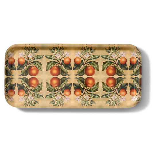 Kumquats Narrow Birchwood Tray | Rectangular Serving Tray