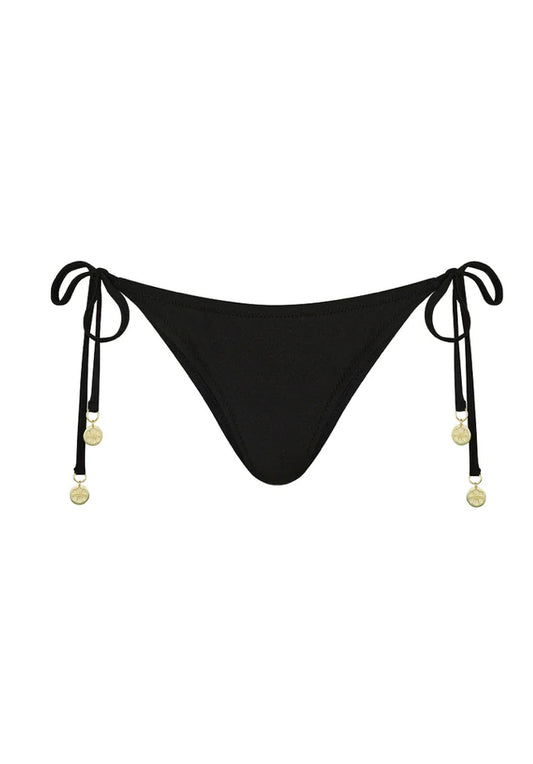 Full Coverage Tie Bikini Bottom - Twilight Black