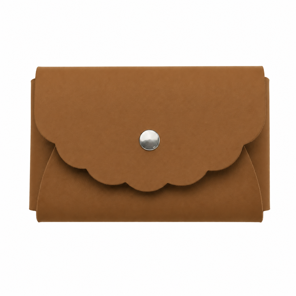 Scallop Bonded Leather Card Holder, Accessory Case