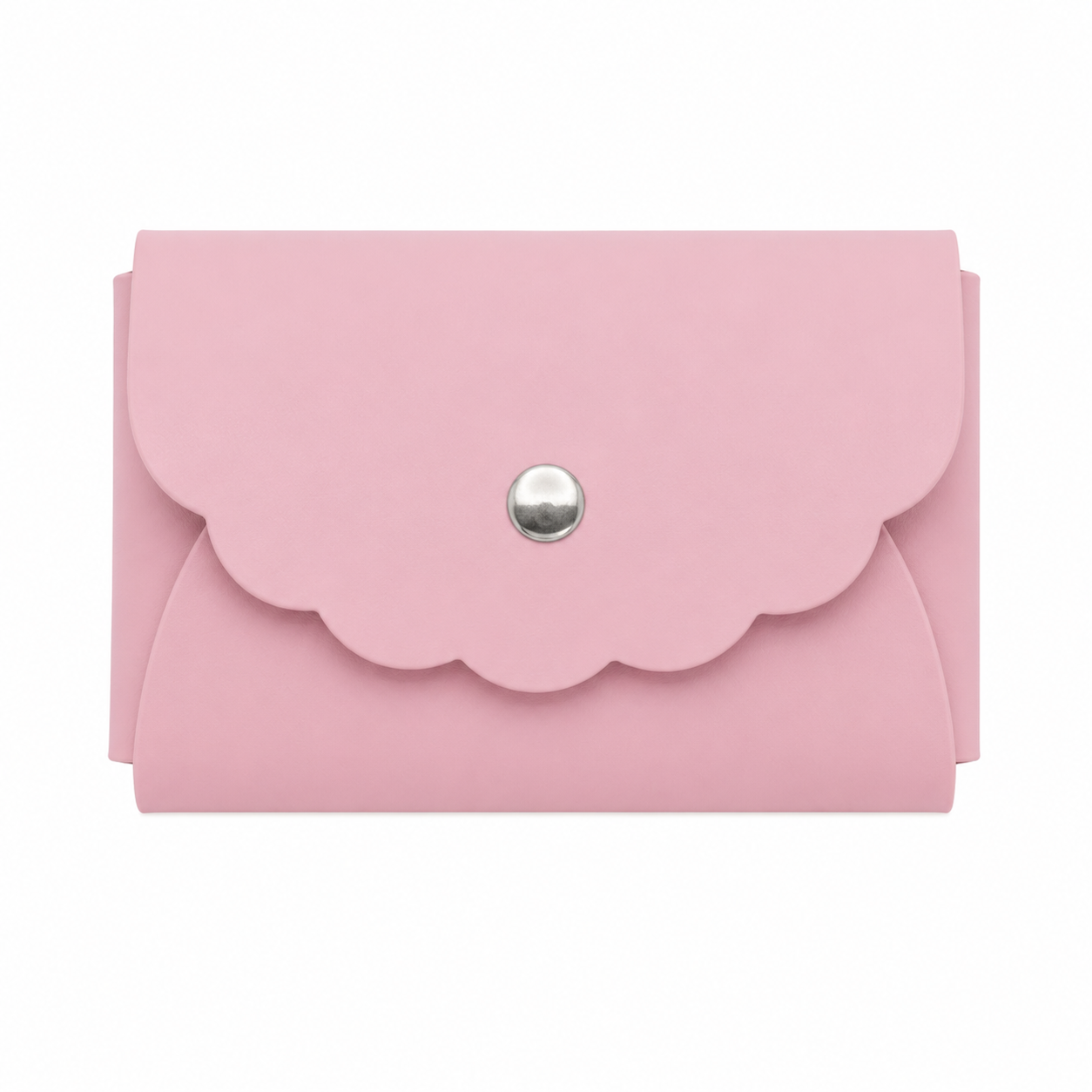 Scallop Bonded Leather Card Holder, Accessory Case