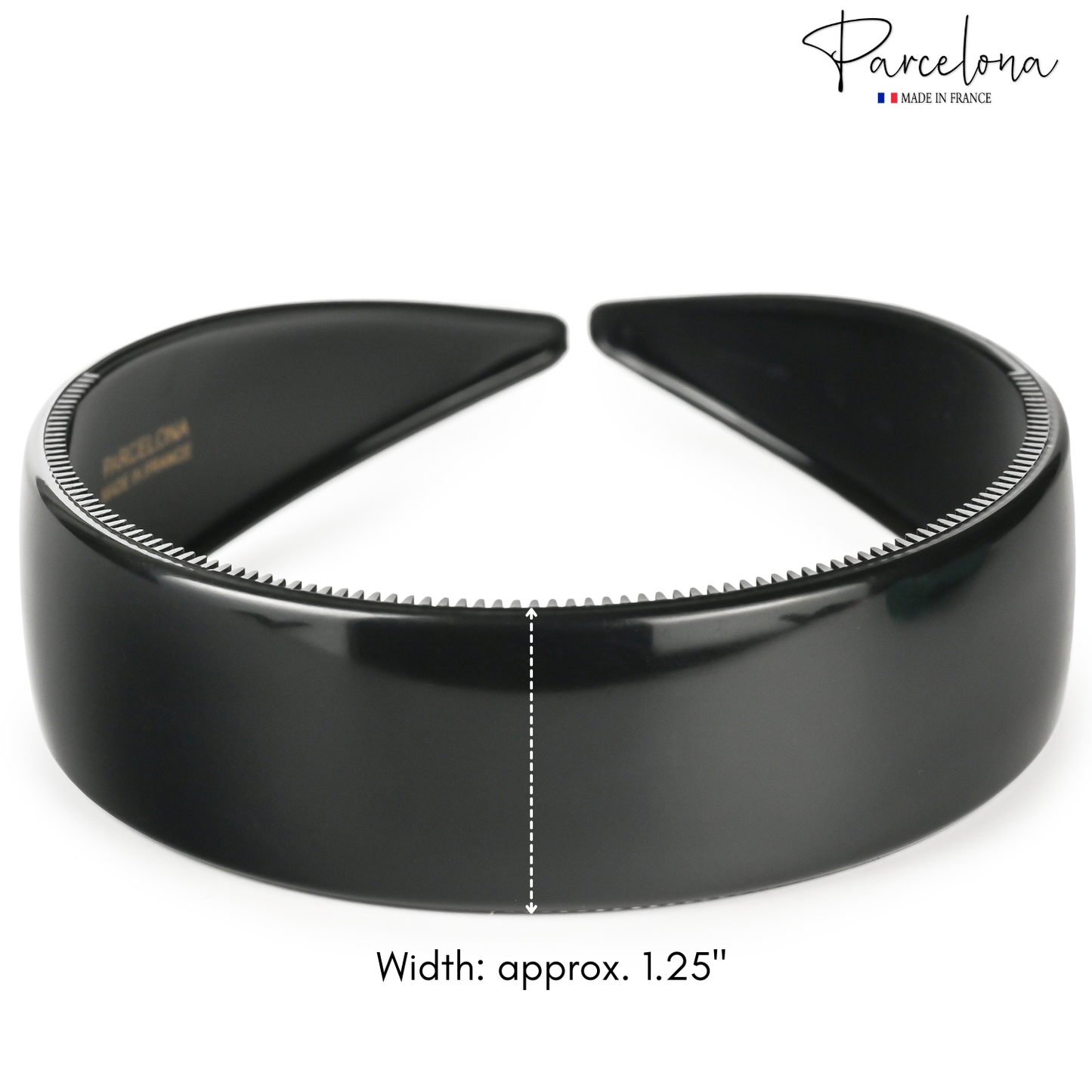 Parcelona Extra Wide French Headband 1.25 Inch Cellulose Acetate Hairband for Women (Set of 2)