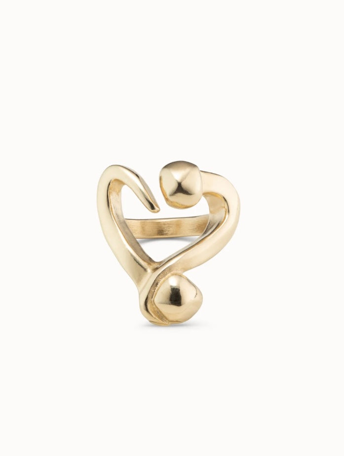 One Love Open ring with a nailed heart