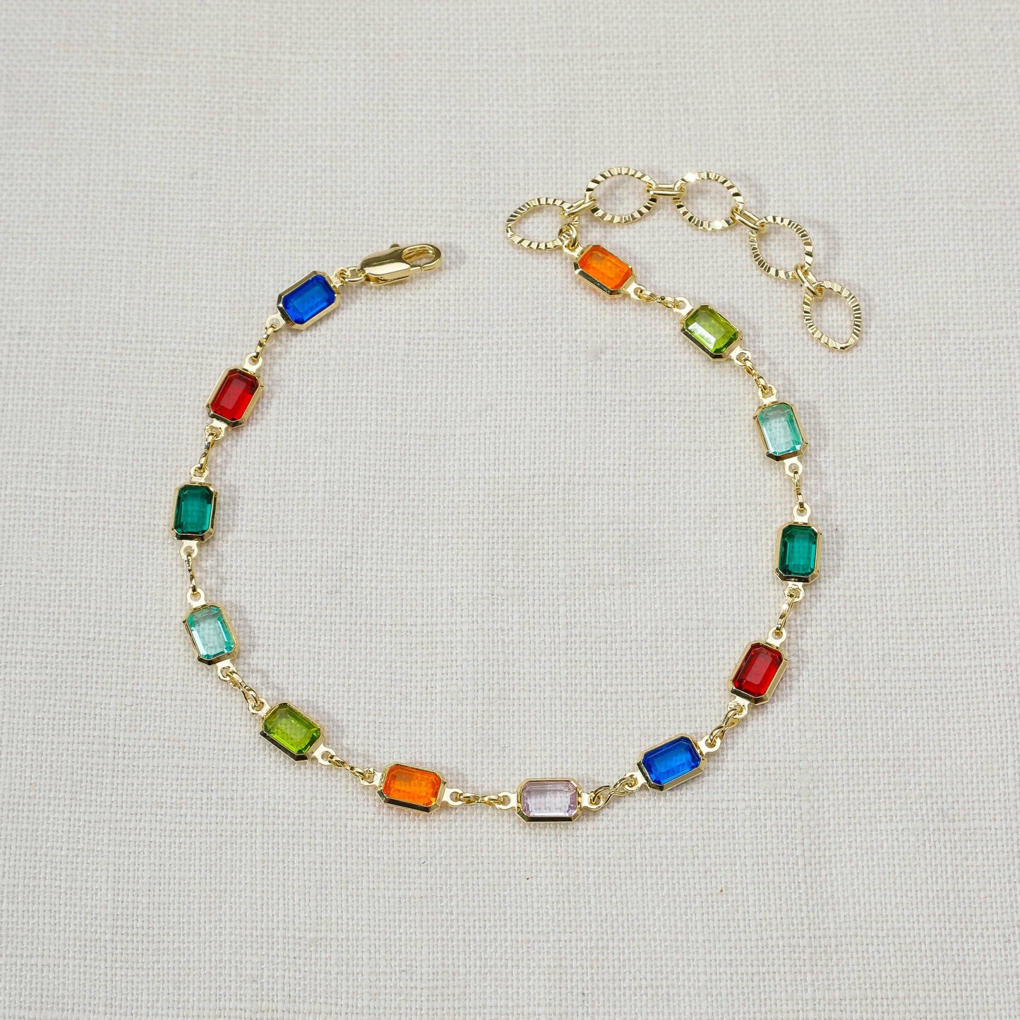 18k Gold Filled Multicolor Anklet