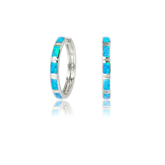Large Opal and SS Hoops