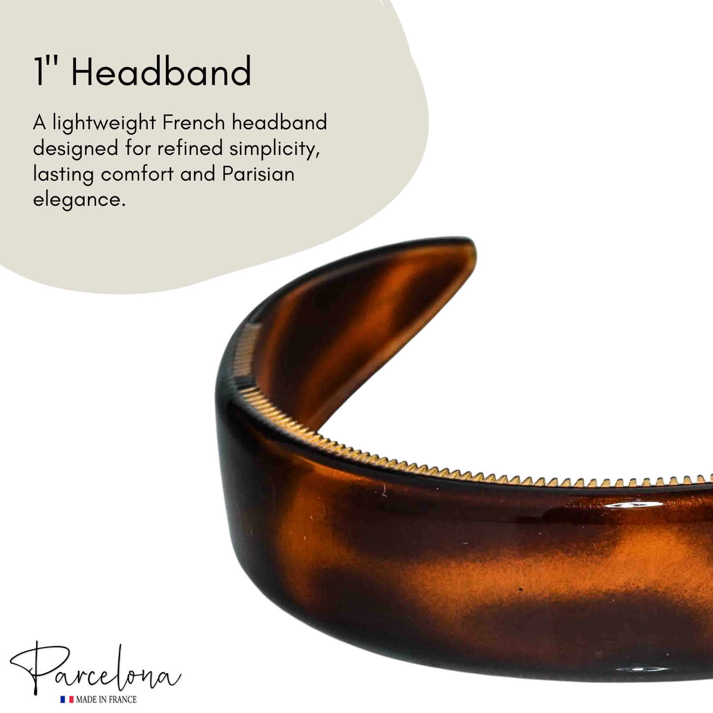 Parcelona Headband – Cellulose Acetate with Non-Slip Teeth for All Hair Types