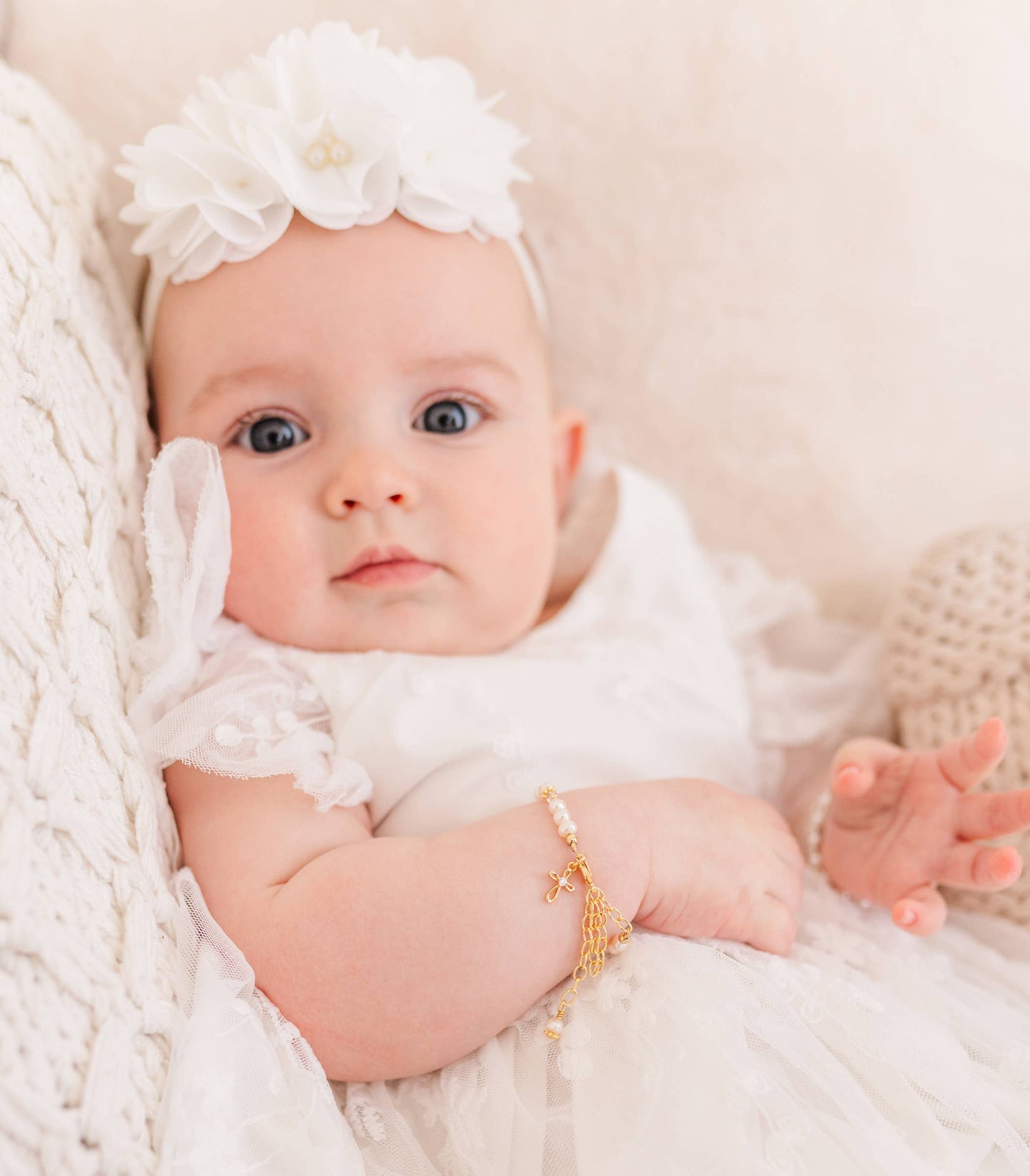 14K Gold Cherished Babe to Bride Cross Bracelet Gift