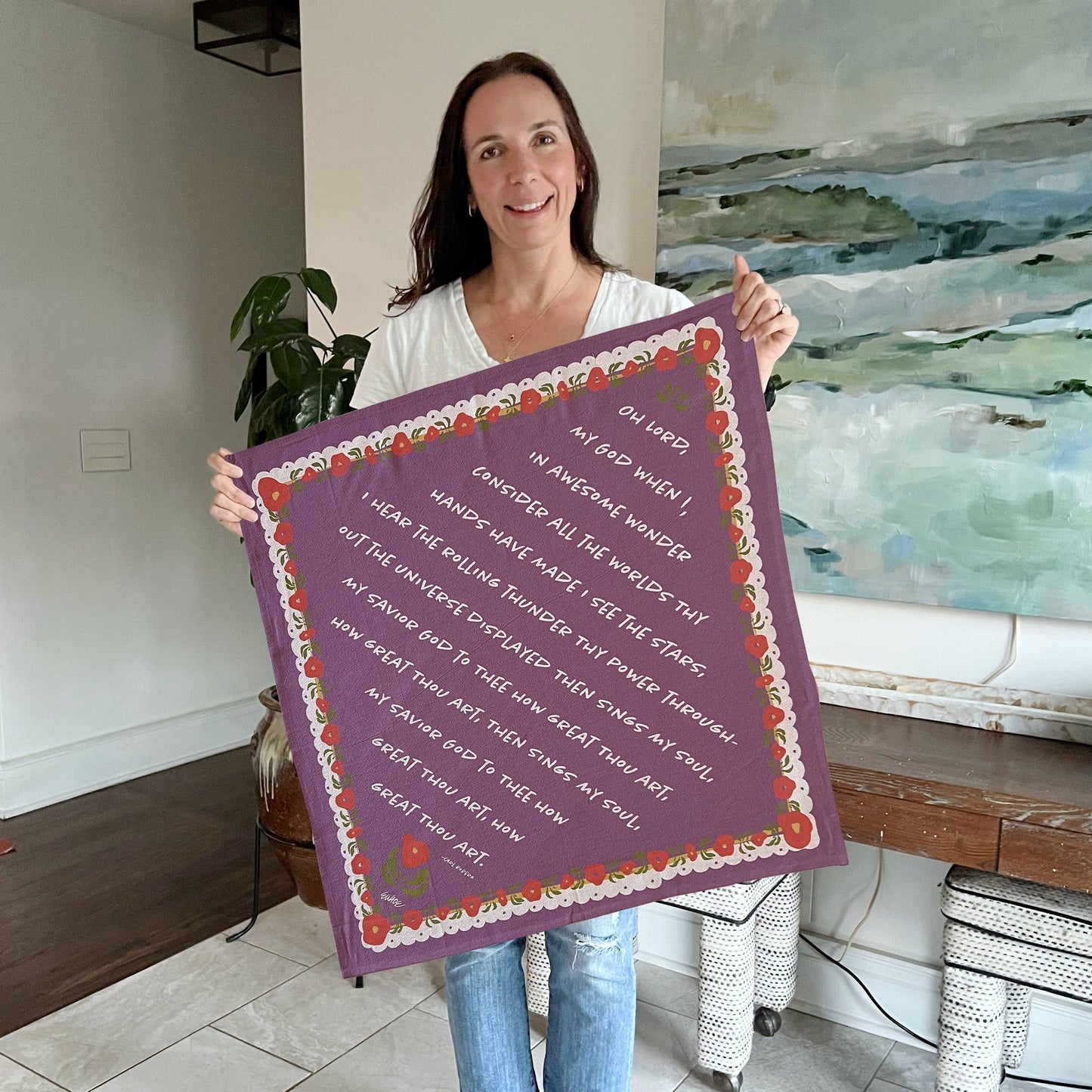 How Great Thou Art Hymn Tea Towel