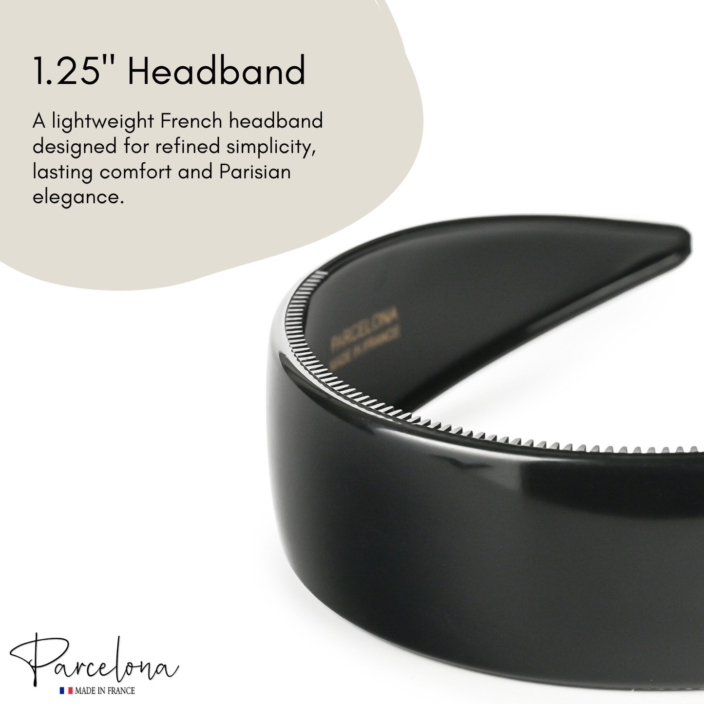 Parcelona Extra Wide French Headband 1.25 Inch Cellulose Acetate Hairband for Women (Set of 2)