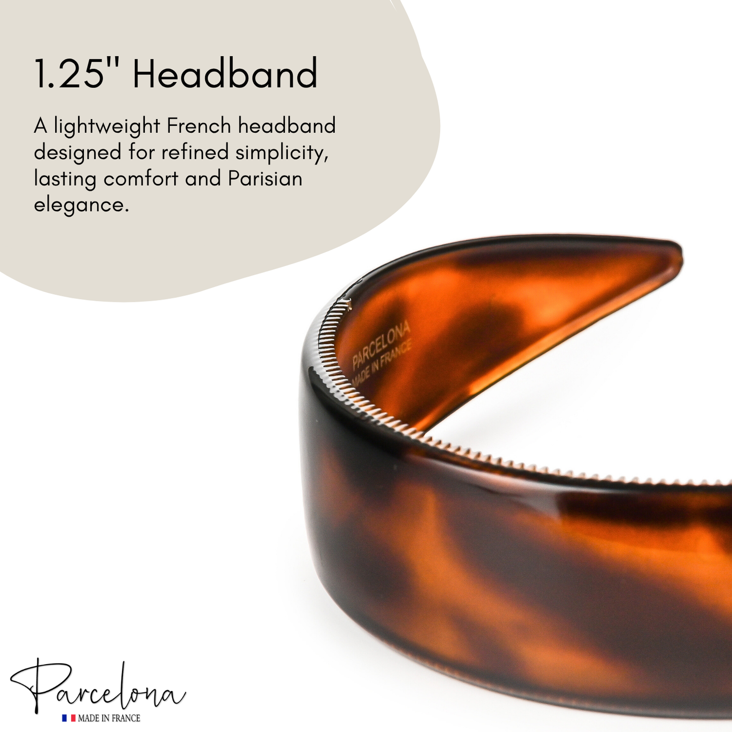 Parcelona Extra Wide French Headband 1.25 Inch Cellulose Acetate Hairband for Women (Set of 2)