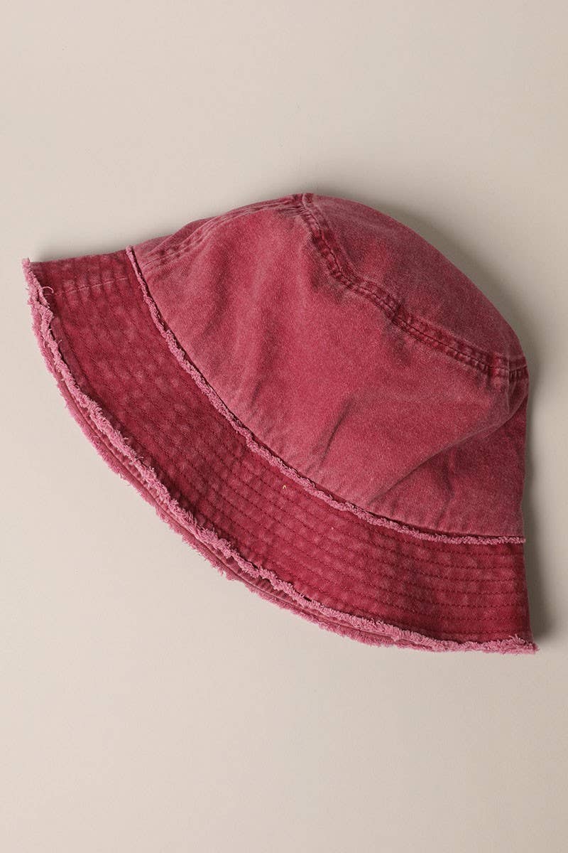 Frayed Canvas Cotton Denim Bucket Hat
