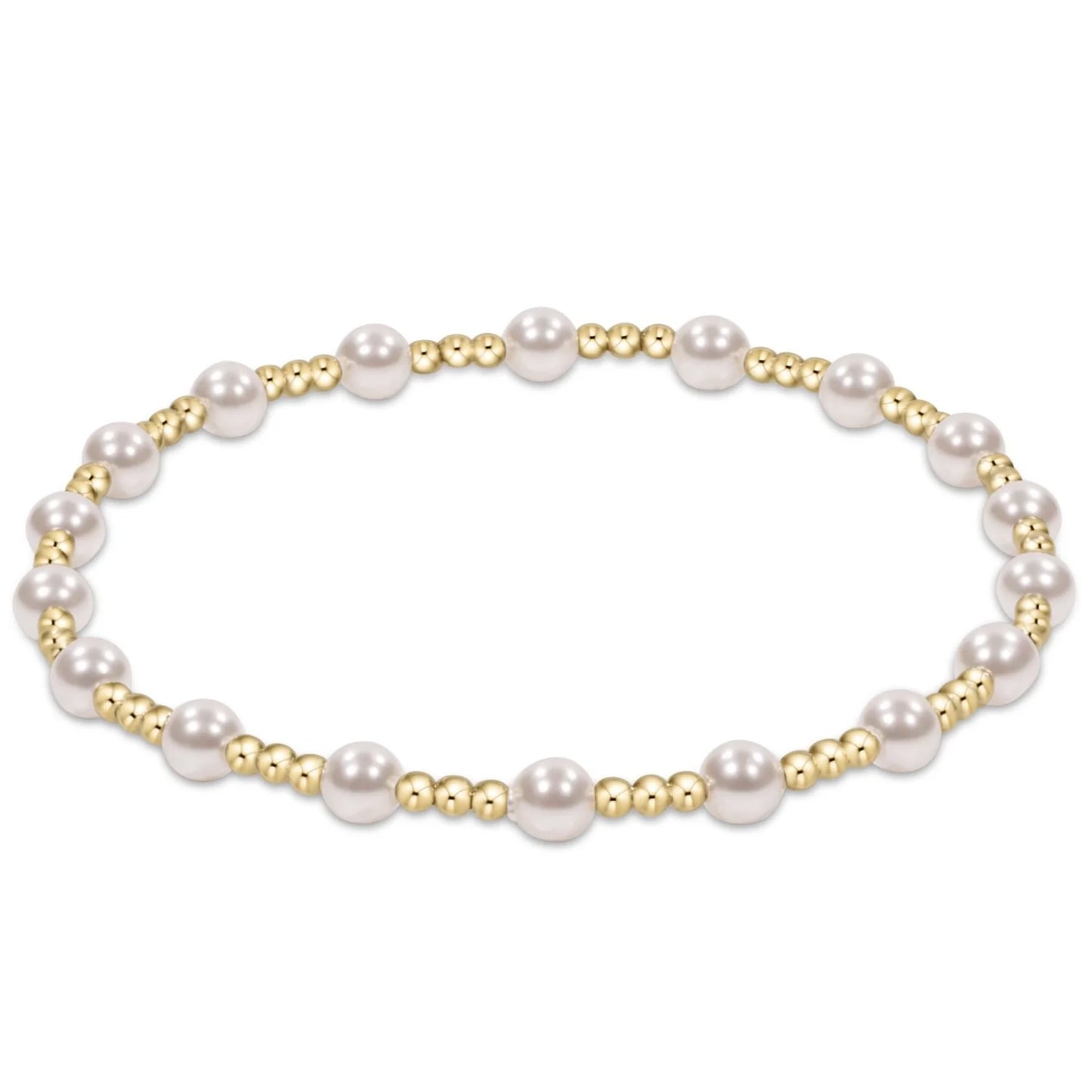 egirl classic sincerity pattern 4mm bead bracelet- pearl