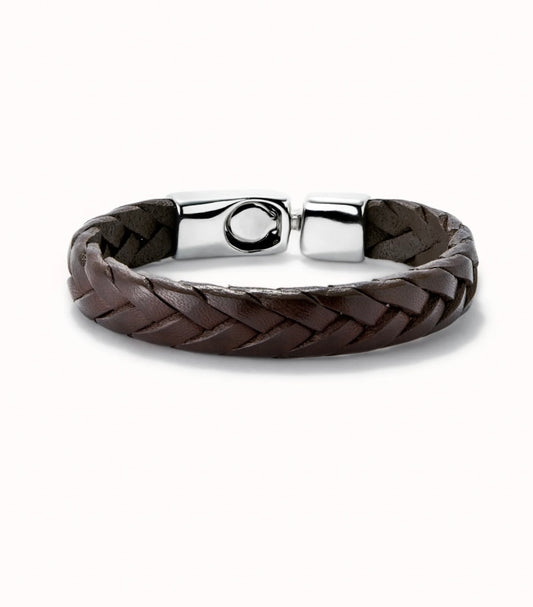 Braided bracelet with clasp Brown