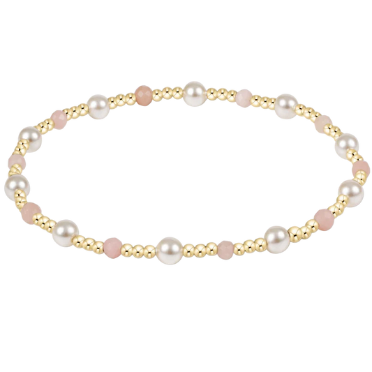 Pearl Sincerity Pattern 4mm Bead Bracelet - Pink Opal