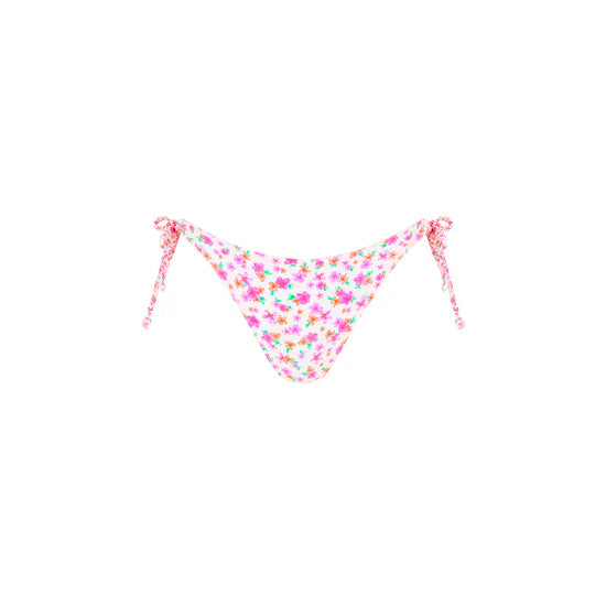 Braided Tie Classic Cut Bikini Bottom - Flamingo Flora