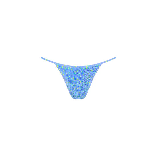 Shirred Slim Cheeky Bikini Bottom - Lemon Bloom