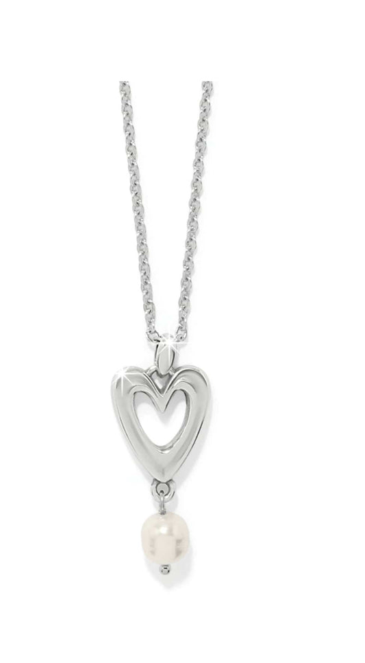 Cascade Open Heart Pearl Petite Necklace