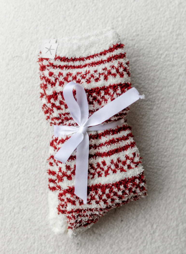 Cozychic checkered stripe sock set