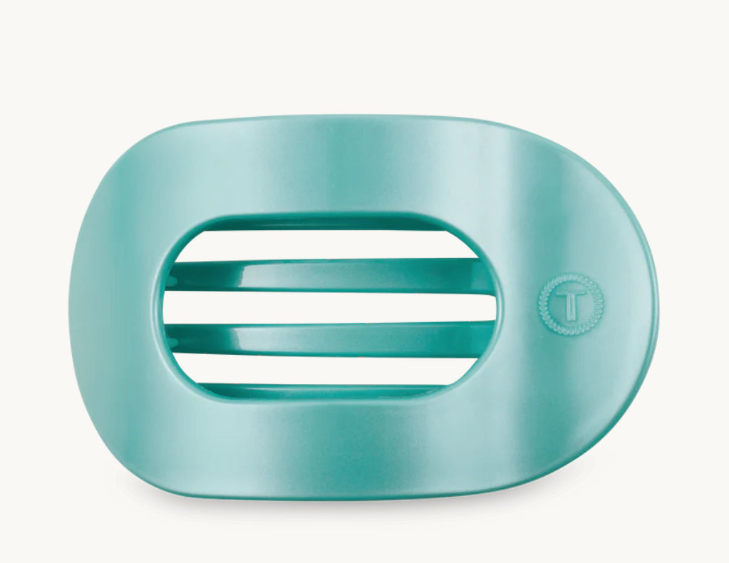 Totally Turquoise Flat Round Hair Clip