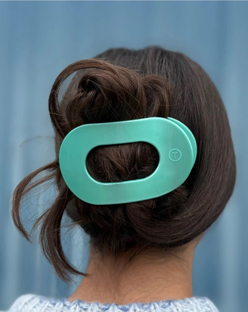 Totally Turquoise Flat Round Hair Clip