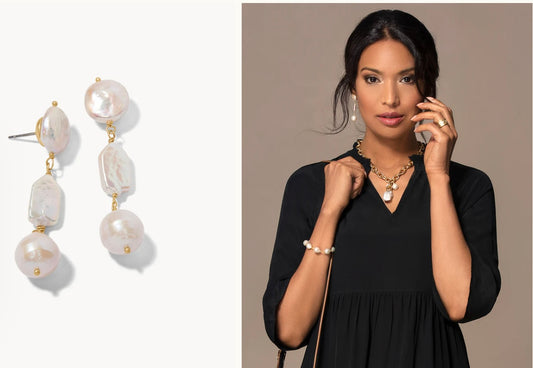 Pearl Dangle Earrings Gold/Pearl