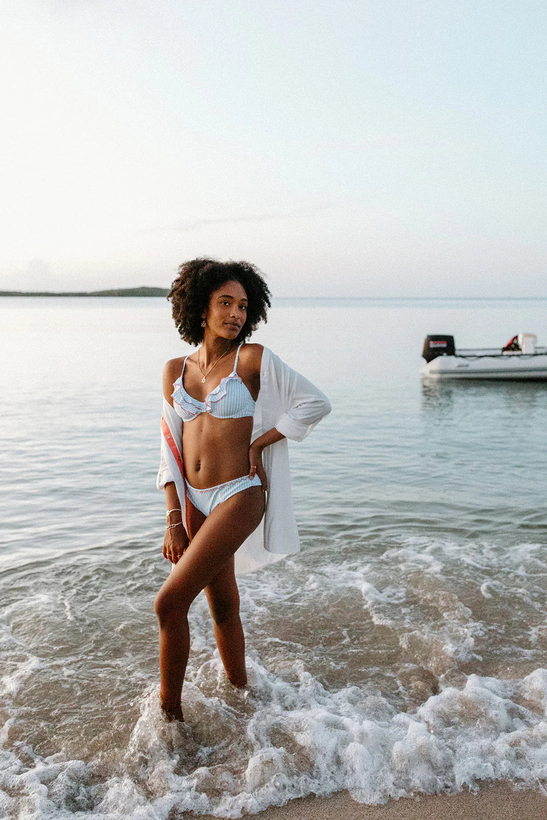 Ric Rac Bikini Bottom Chambray Seersucker