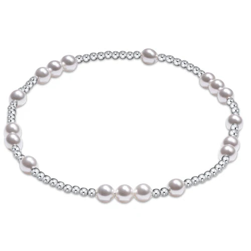 hope unwritten sterling 4mm bead bracelet - pearl Extends