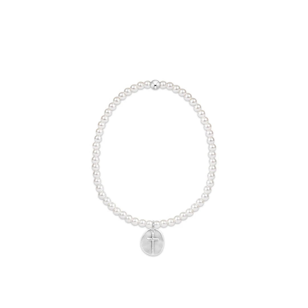 Classic Pearl 3mm Bead Bracelet - Inspire Small Sterling Charm
