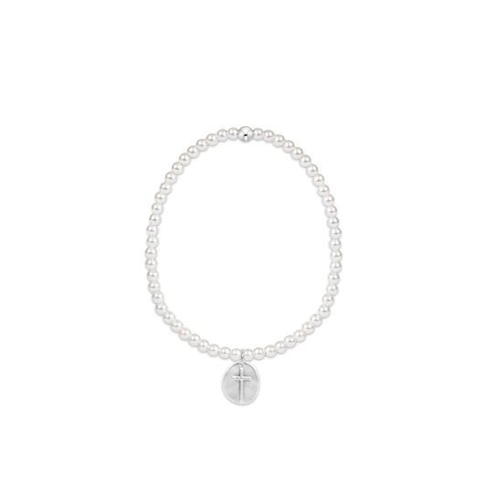 Classic Pearl 3mm Bead Bracelet - Inspire Small Sterling Charm