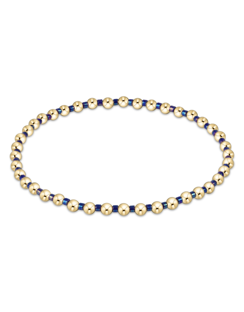 Hope Grateful 2mm Bead Bracelet in Blue Metallic