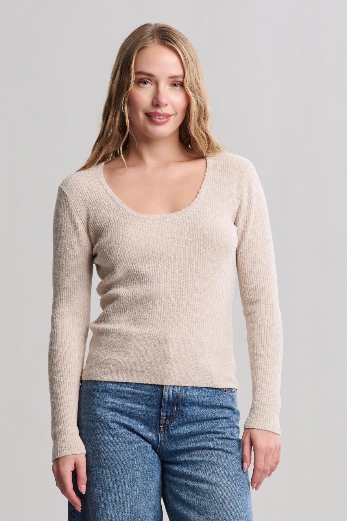 CozyChic Ultra Lite® Ribbed Scallop Scoop Neck