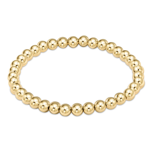 classic gold 5mm bead bracelet- Extends