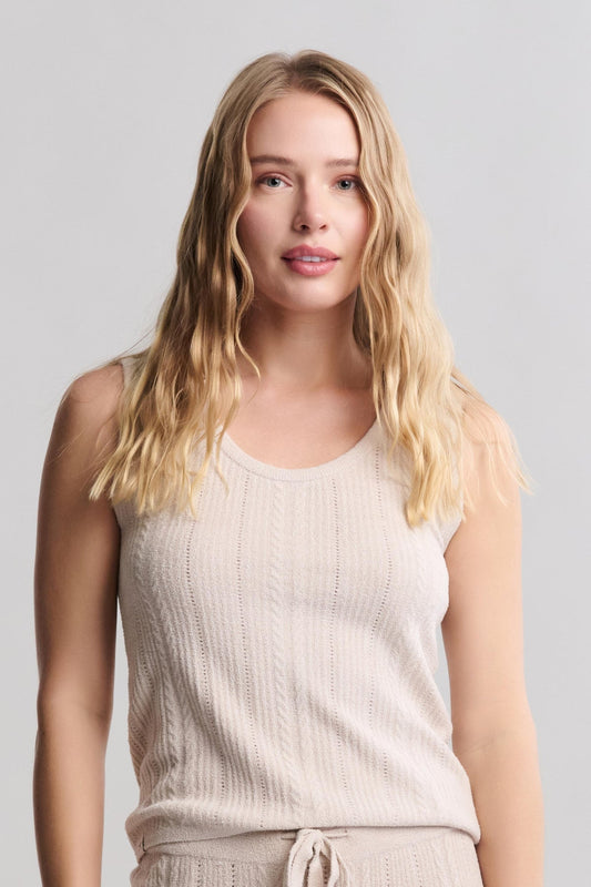 Moonbeam Cozy Chic Ultra Lite Cable Knit Tank