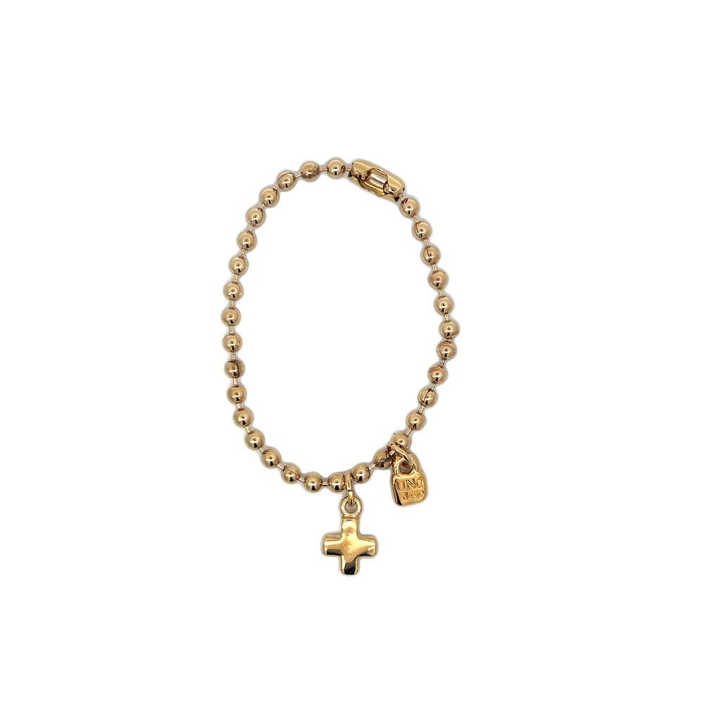 Ser Unico Exclusive Gold Emotions Bracelet with Cross Charm M