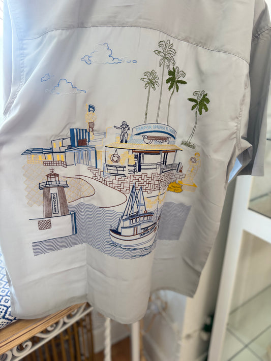 Sponge Docks Embroidered Mens Shirt