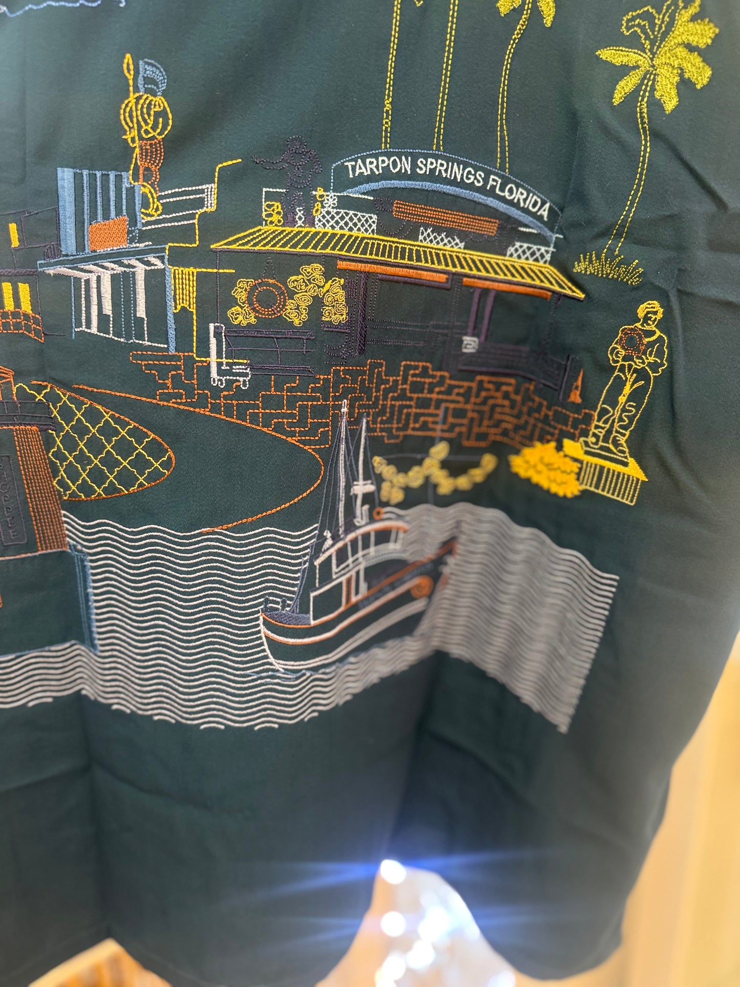 Sponge Docks Embroidered Mens Shirt