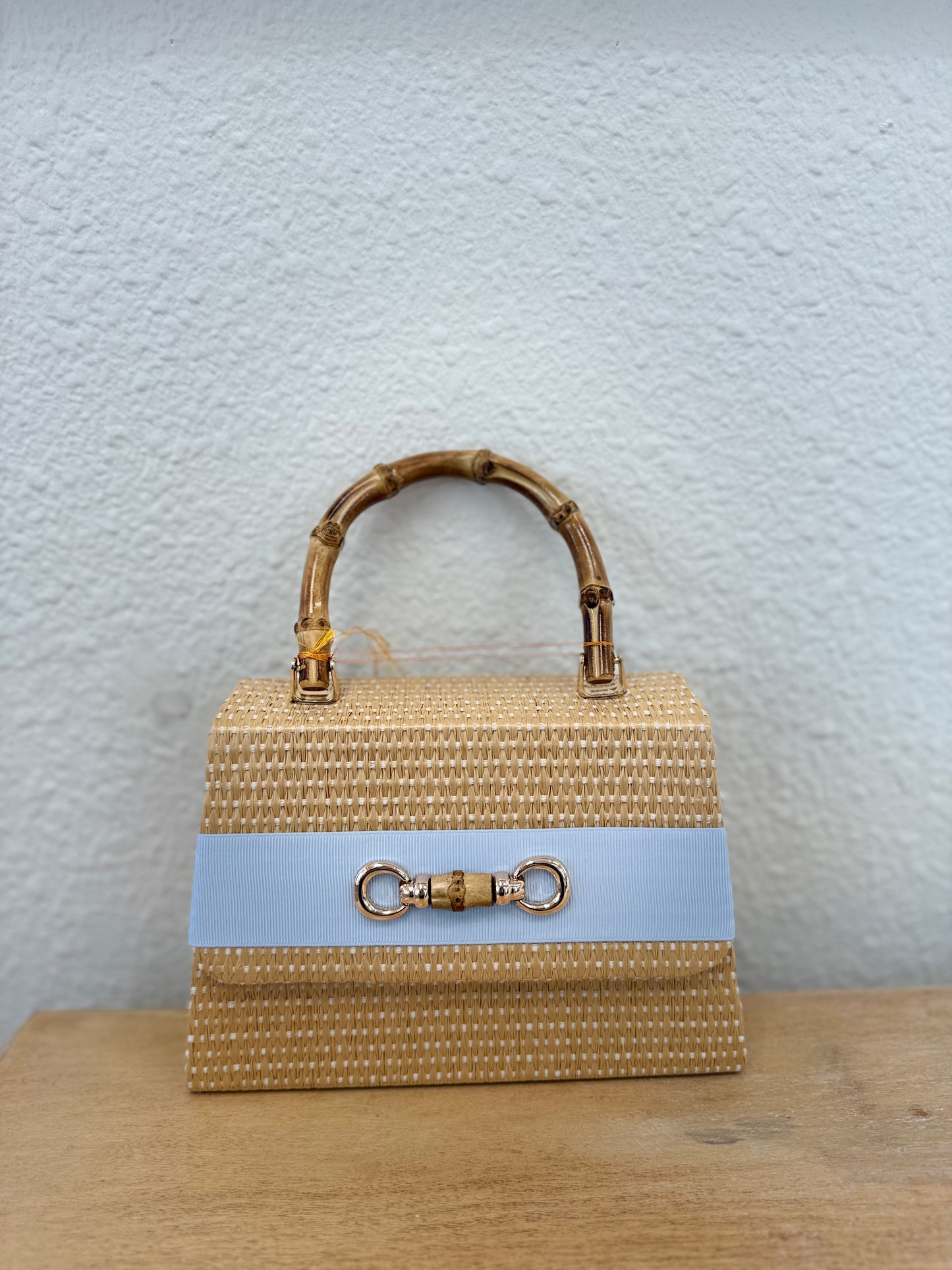 St Lulu with  Light Blue Ribbon and Bamboo Toggle