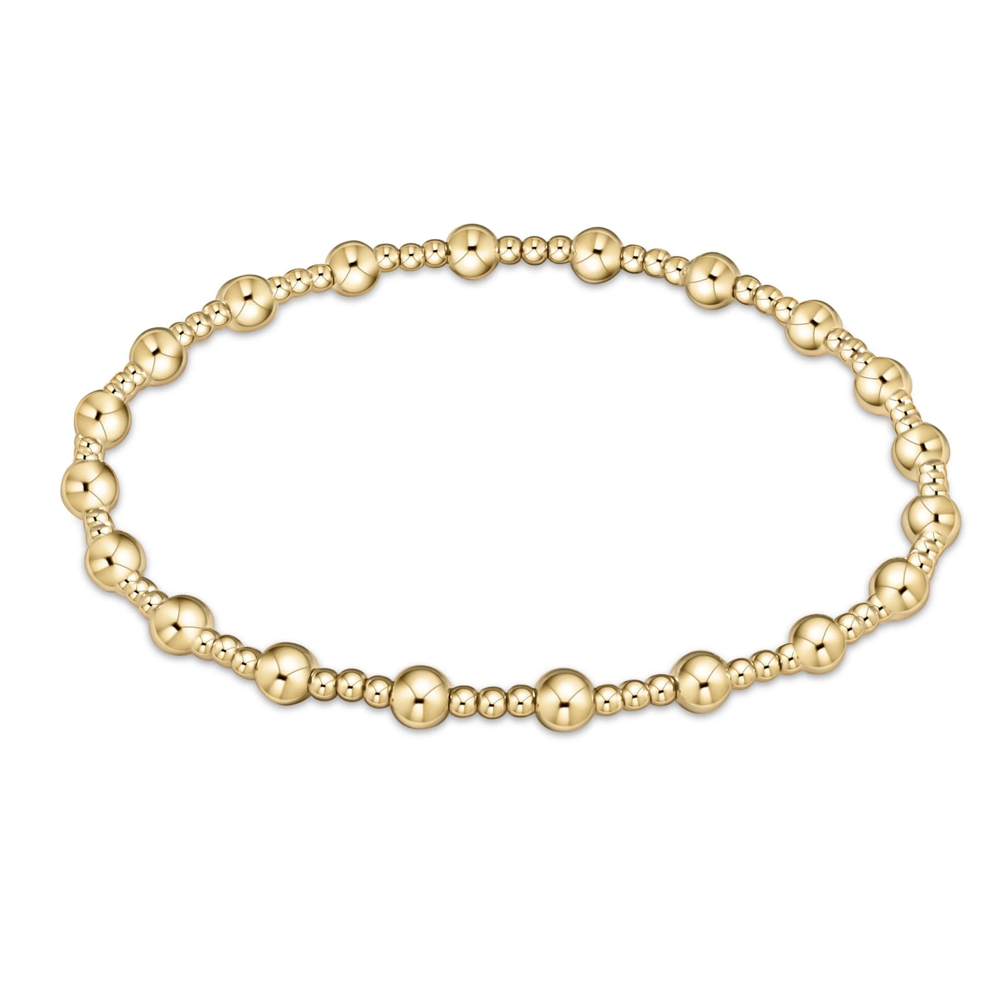 classic sincerity pattern 4mm bead bracelet - gold -  extends