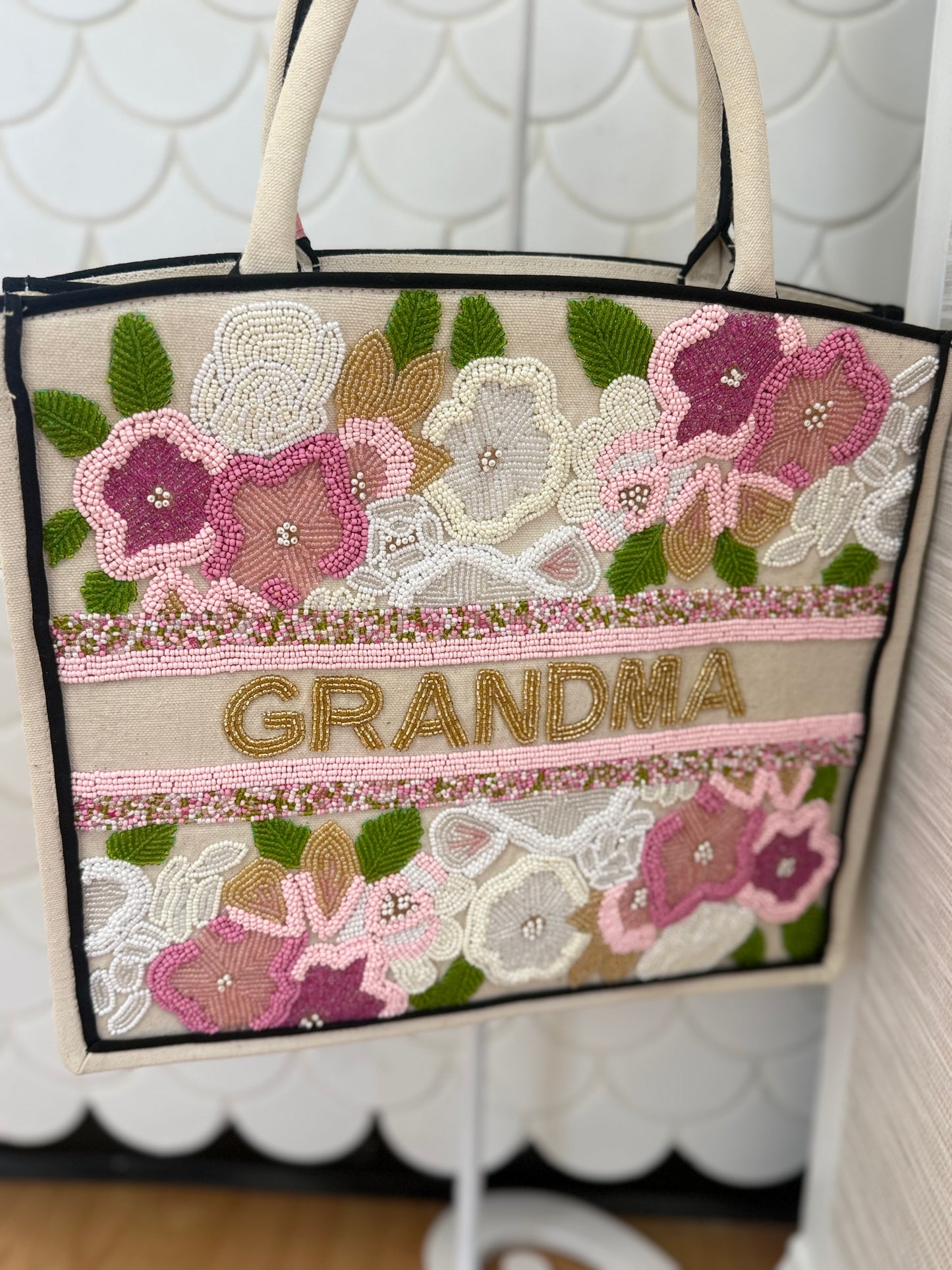Small Grandma Beaded Tote