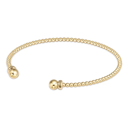 Classic Gold 2mm Bead Cuff-Gold