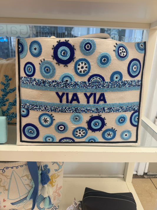 Yia Yia Mati Hand Beaded Tote
