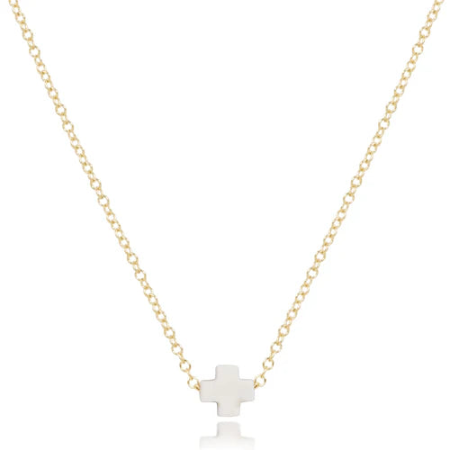 16" necklace gold - signature cross small