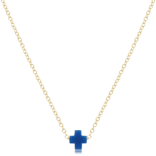 16" necklace gold - signature cross small