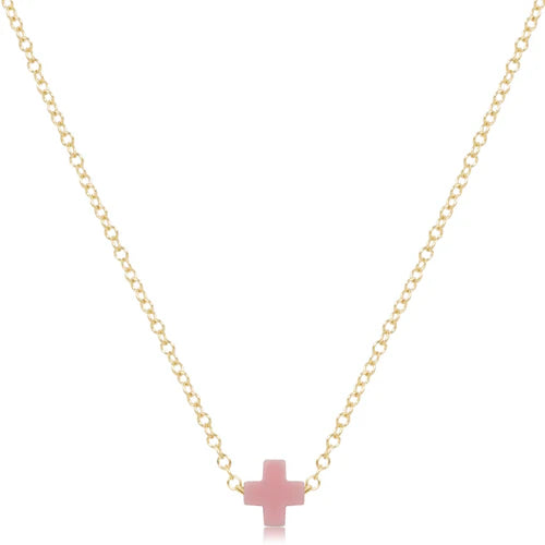 16" necklace gold - signature cross small
